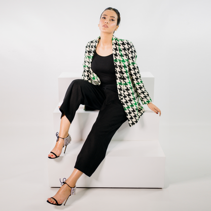 Forest Dreams Houndstooth Blazer with Midnight tweed trousers